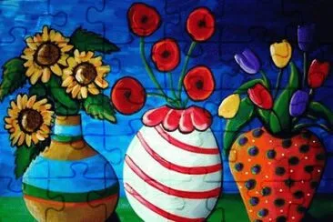 Whimsical Vases with Flowers