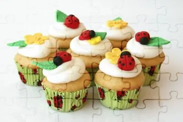 Fondant Ladybug Cupcakes jigsaw puzzle