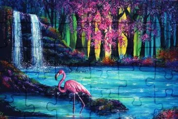 Pintura en acrilico flamingo