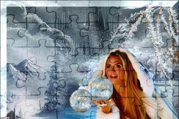 פאזל של Winterbild mit Frau