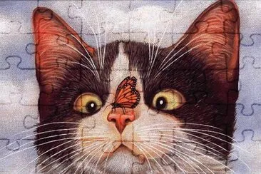 Cat with Butterfly jigsaw puzzle