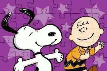 Snoopy and Carlie Brown happy dance jigsaw puzzle