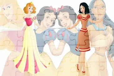 Aurora SnowWhite Pocahontas jigsaw puzzle