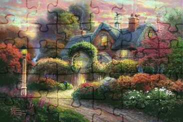 Rose Bud Cottage-Thomas Kinkade jigsaw puzzle