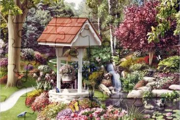 Wishing Well in the Flowers jigsaw puzzle
