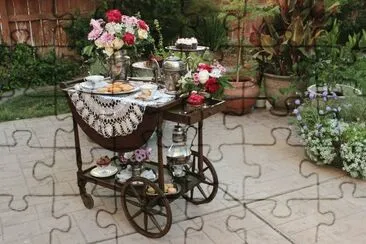 Rolling Vintage Tea Cart