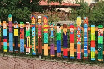 Colorful Fence Mural-Smile!