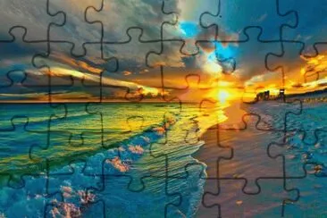 atardecer playa jigsaw puzzle