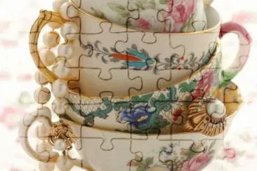 Fashion Jewelry in Tea Cups jigsaw puzzle