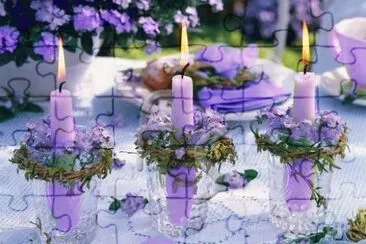 Pretty Lavender Candle Holders