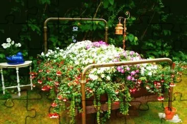 Creative Vintage Bed Garden Planter jigsaw puzzle