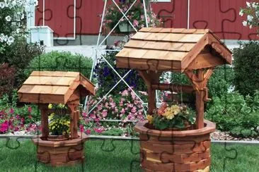 Wishing Well Garden Planters jigsaw puzzle