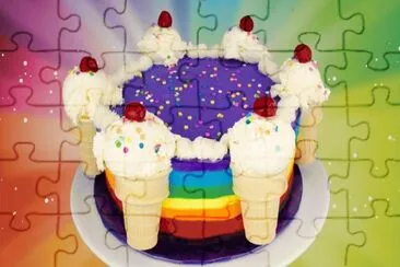 Rainbow Ice Cream Cake