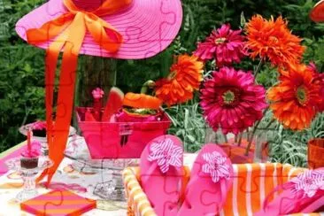 Pink Summer Flip Flop Party jigsaw puzzle