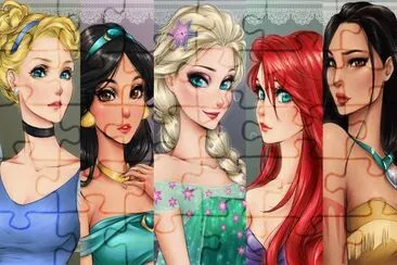 פאזל של Cinderella Jasmine Elsa Ariel Pocahontas