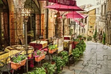 פאזל של Quaint Outdoor Restaurant-Italy