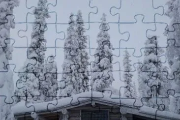 NevazÃ³n en una cabaÃ±a en Laponia jigsaw puzzle
