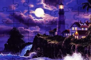 Moonlit Light House