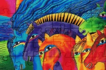 פאזל של Colored Horses