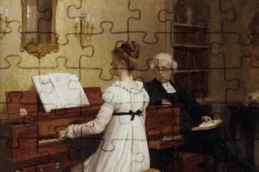 E B Leighton - Singing to the Reverend jigsaw puzzle
