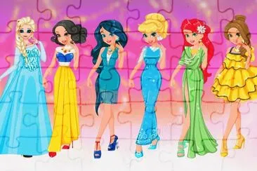 Elsa SnowWhite Jasmine Cinderella Ariel Belle jigsaw puzzle