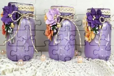 Pretty Vintage Mason Jars-Craft Art jigsaw puzzle