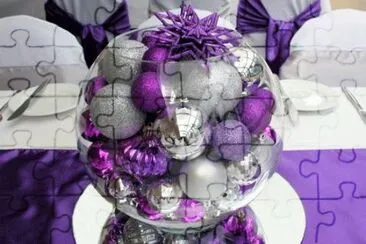 Purple and Silver Christmas Centerpiece jigsaw puzzle