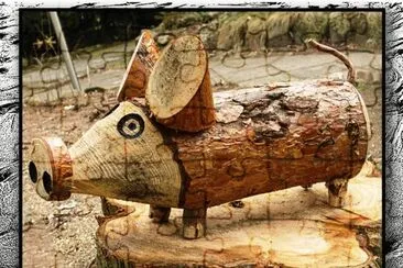 CERDITO EN MADERA - A QUE ESTA BIEN TRABAJADO