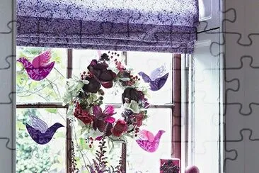 פאזל של Charming Christmas Window Decorations