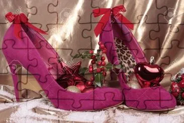 Christmas Decorations in Fuchia Shoes jigsaw puzzle
