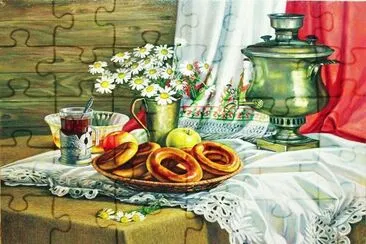 bodegon te y rosquillas jigsaw puzzle