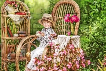 פאזל של niÃ±o en el jardin