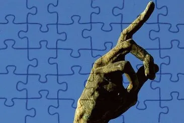 der Mahnfinger / Split jigsaw puzzle
