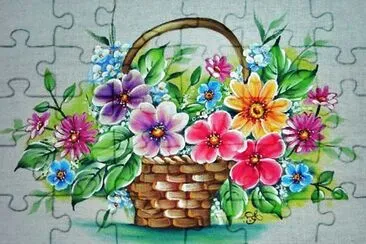 cesto de flores jigsaw puzzle