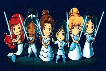 Ariel Jasmine Belle Mulan Cinderella SnowWhite jigsaw puzzle
