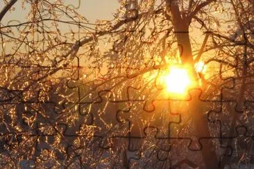 Sunrise after the ice storm NB Jan 24 2017 jigsaw puzzle