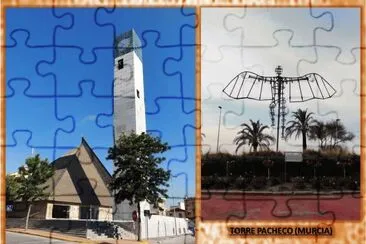 TORRE PACHECO (MURCIA) - PARROQUIA Y GLORIETA jigsaw puzzle