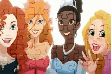 Merida Giselle Tiana Rapunzel jigsaw puzzle