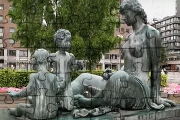 Mom   Kids - Scultpture Park jigsaw puzzle