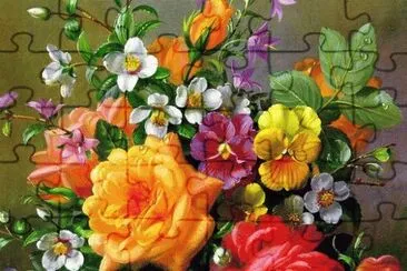 Colored jigsaw puzzle