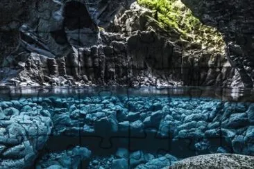 Cave above and below water