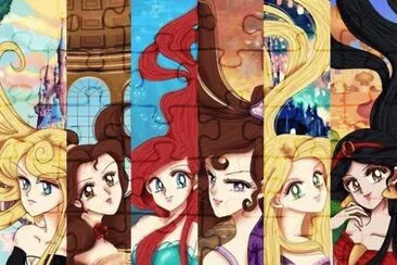 Aurora Belle Ariel Megara Rapunzel Jasmine
