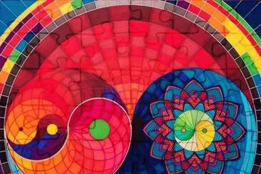 Colored jigsaw puzzle