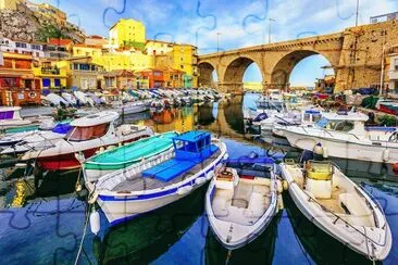 פאזל של France  Houses Motorboat