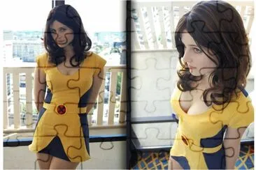 vestida de amarillo