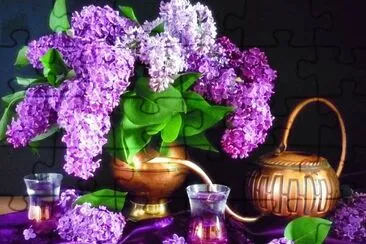 Beautiful Lilac Still Life-Art