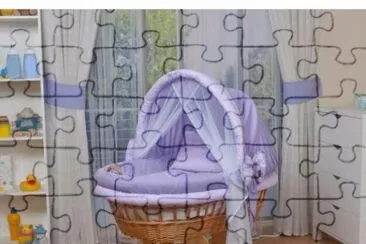 Wicker Cradle with Lavender Decor jigsaw puzzle