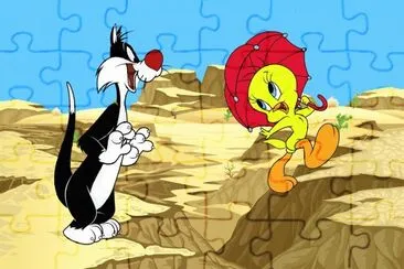 Piolin y Silvester en el desierto