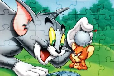 Tom y Jerry jugando golf