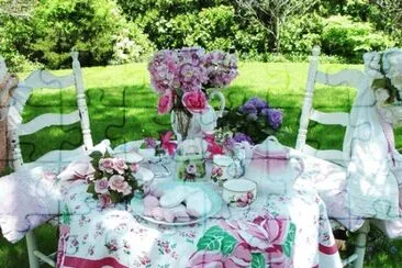 Vintage Garden Tea Setting jigsaw puzzle
